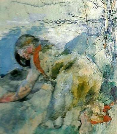 Carl Larsson studie till oil painting image